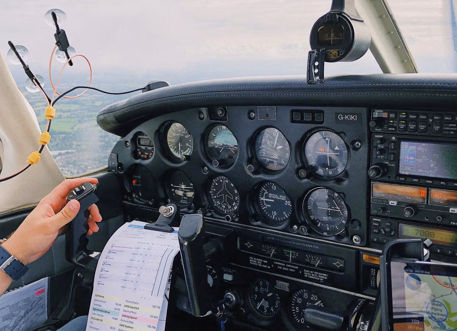 Student pilot flying over Lanett in a Cessna 172