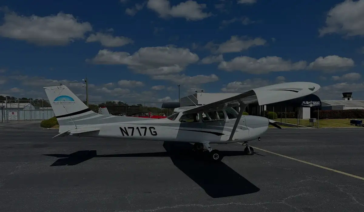 Blue Skies Above Cessna on the ramp at Lanett Municipal Airport