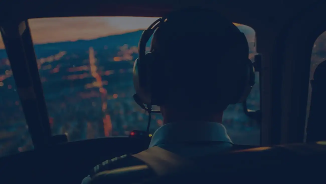 Student pilot at the controls of a Cessna