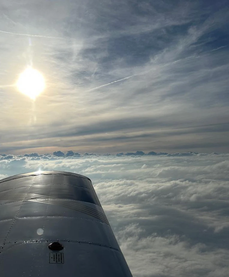 Flight above clouds in IMC above Columbus Georgia Atlanta - Blue Skies Above Professional Flight Instruction